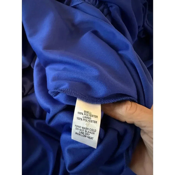 Lulu's Wondrous Water Lilies Maxi Dress Royal Blue Size L - Picture 8 of 9